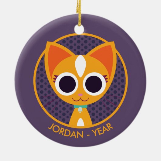 Draai de kat keramisch ornament (Achterkant)