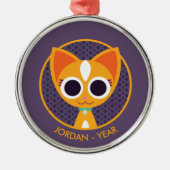 Draai de kat metalen ornament (Voorkant)