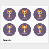 Draai de kat ronde sticker (Vel)
