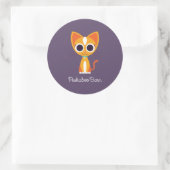 Draai de kat ronde sticker (Tas)