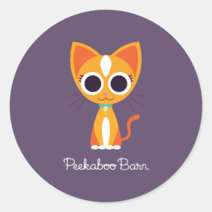Draai de kat ronde sticker