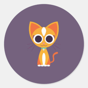 Draai de kat ronde sticker