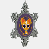 Draai de kat tin sneeuwvlok ornament (Links)