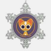 Draai de kat tin sneeuwvlok ornament (Voorkant)