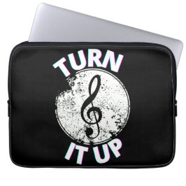 Draai de muziek omhoog laptop sleeve