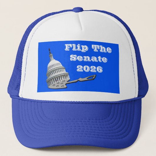 Draai de Senaatsstemming blauw 2026 Trucker Pet (Voorkant)