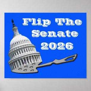 Draai de Senaatsverkiezing Blauwe 2026 Poster