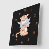 Draai de tijgerwandklok vast vierkante klok (Hoek)