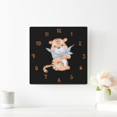 Draai de tijgerwandklok vast vierkante klok (Huis)