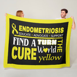 Draai de wereld Blauwgroen...Endometriose Fleece Deken
