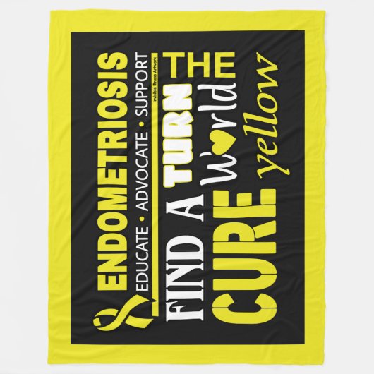 Draai de wereld Blauwgroen...Endometriose Fleece Deken (Voorkant)