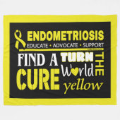 Draai de wereld Blauwgroen...Endometriose Fleece Deken (Voorkant (Horizontaal))