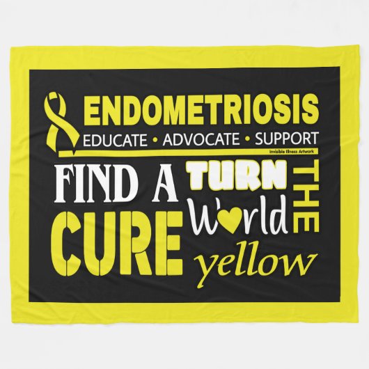 Draai de wereld Blauwgroen...Endometriose Fleece Deken (Voorkant (Horizontaal))