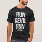 Draai Devil Run Bible Geïnspireerd Christelijk Run T-shirt (Voorkant)