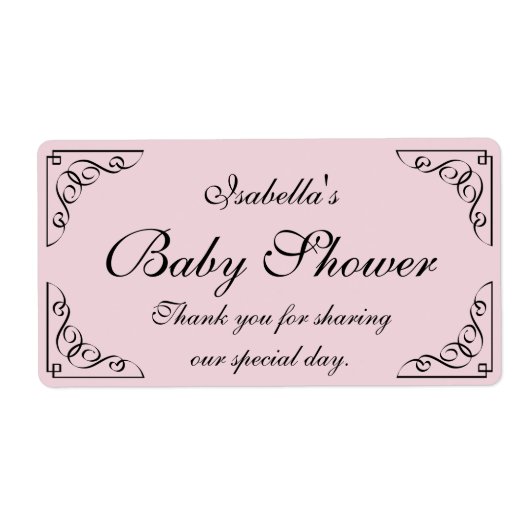 Draai en bloei baby showers waterflesjes labels (Voorkant)