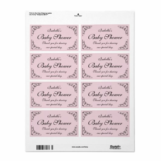 Draai en bloei baby showers waterflesjes labels (Full Sheet)
