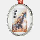 Draai en brand baby! metalen ornament (Links)