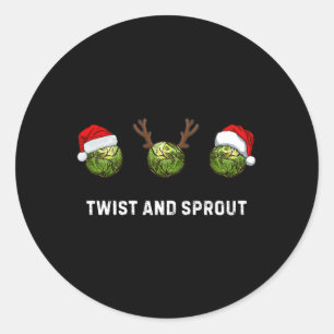 Draai En Kiem Kerst Vader Cadeau Spruitje Ronde Sticker