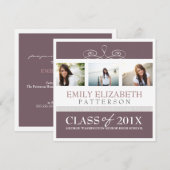 draai Foto Collage Afstuderen Uitnodiging (Voorkant / Achterkant)