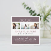 draai Foto Collage Afstuderen Uitnodiging (Staand voorkant)