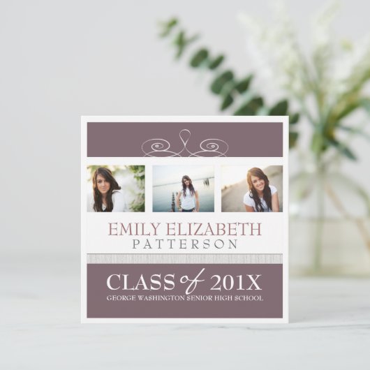  draai Foto Collage Afstuderen Uitnodiging (Staand voorkant)