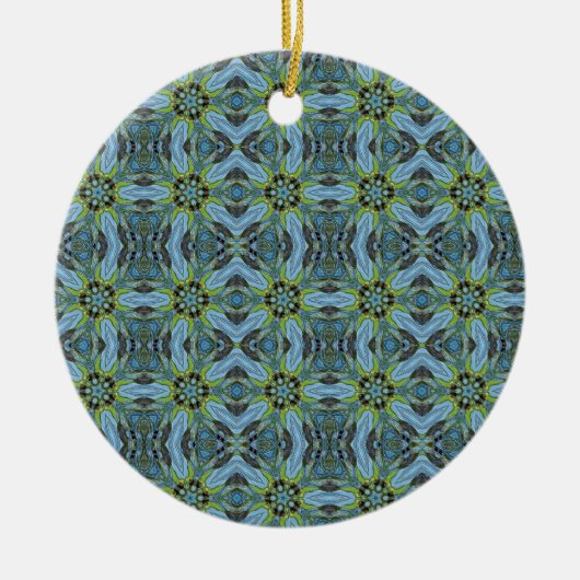 Draai geometrische abstracte planten om keramisch ornament (Voorkant)