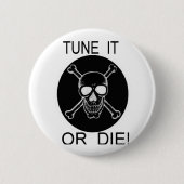 Draai het af of sterf de schedel ronde button 5,7 cm (Voorkant)