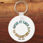 Draai het als een hamster leuk ontwerp sleutelhanger (Achterkant)