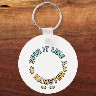 Draai het als een hamster leuk ontwerp sleutelhanger