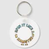Draai het als een hamster leuk ontwerp sleutelhanger (Achterkant)