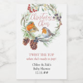 Draai het Baby shower met de hoogste winterbreedte Wijn Etiket (Enkel label)