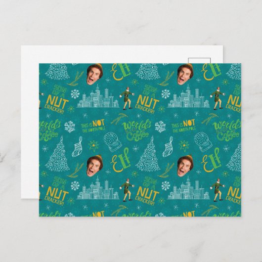 Draai het Blauwgroen Citaat van de Elf Pattern Briefkaart (Voorkant / Achterkant)