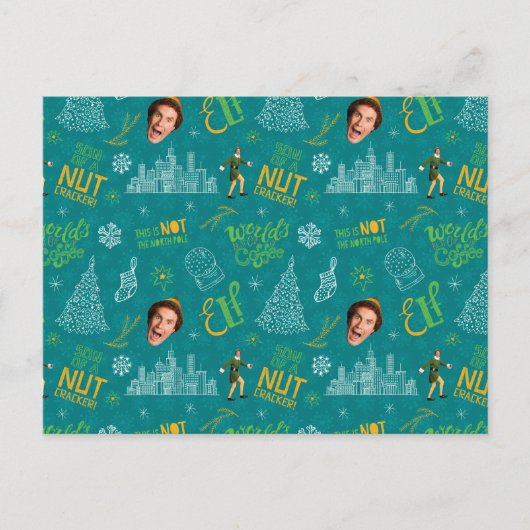 Draai het Blauwgroen Citaat van de Elf Pattern Briefkaart (Voorkant)