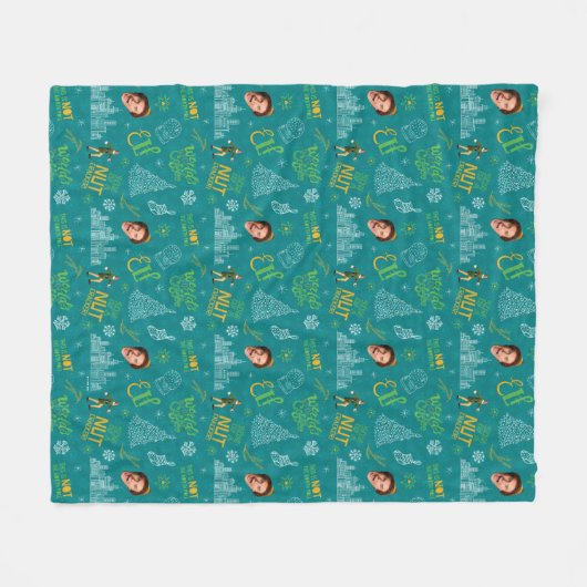 Draai het Blauwgroen Citaat van de Elf Pattern Fleece Deken (Voorkant (Horizontaal))