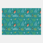 Draai het Blauwgroen Citaat van de Elf Pattern Inpakpapier Vel (Voorkant 2)