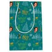 Draai het Blauwgroen Citaat van de Elf Pattern Medium Cadeauzakje (Voorkant)