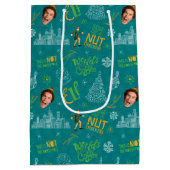 Draai het Blauwgroen Citaat van de Elf Pattern Medium Cadeauzakje (Achterkant)