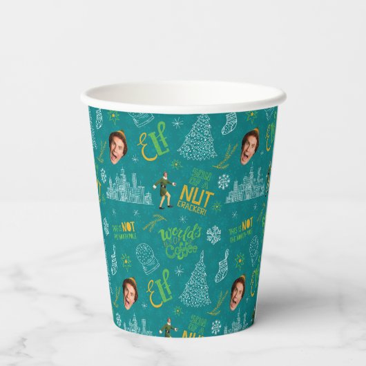 Draai het Blauwgroen Citaat van de Elf Pattern Papieren Bekers (Achterkant)