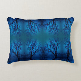 Draai het glas, huilende boom blauw bos Abstract Accent Kussen
