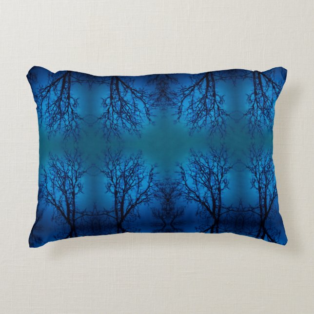 Draai het glas, huilende boom blauw bos Abstract Accent Kussen (Voorkant)