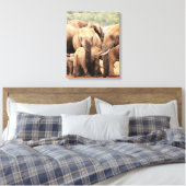 Draai het kleine olifantencanvas vast canvas afdruk (Insitu (Slaapkamer))