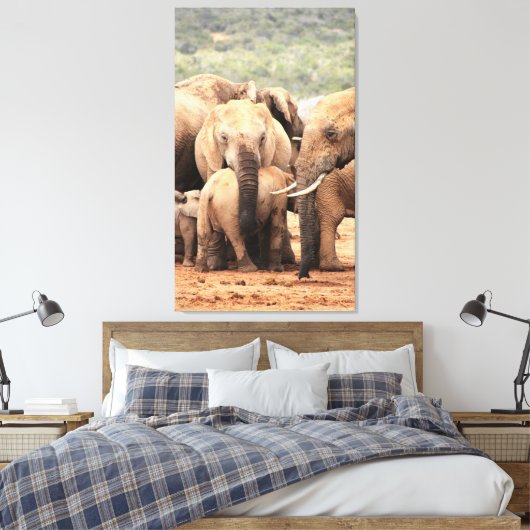 Draai het kleine olifantencanvas vast canvas afdruk (Insitu (Slaapkamer))
