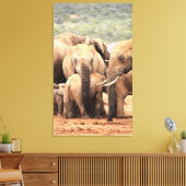 Draai het kleine olifantencanvas vast canvas afdruk (Insitu (Woonkamer))