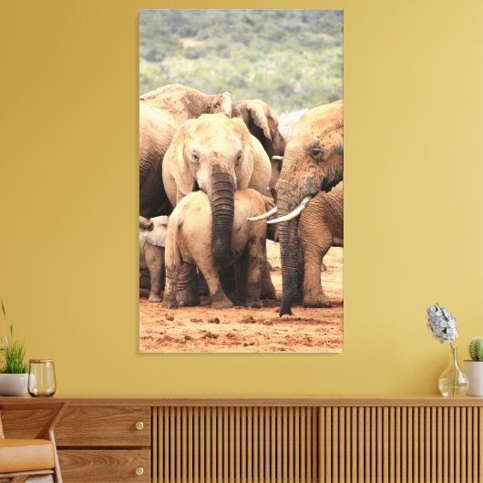 Draai het kleine olifantencanvas vast canvas afdruk (Insitu (Woonkamer))