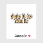 Draai het om het te winnen Gele Retro Typografie Sticker (Vel)