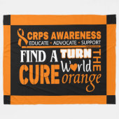 Draai het Sinaasappel van de Wereld...CRPS Fleece Deken (Voorkant (Horizontaal))