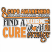 Draai het Sinaasappel van de Wereld...CRPS Sticker (Voorkant)