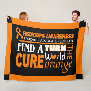 Draai het Sinaasappel van de Wereld...RSD/CRPS Fleece Deken