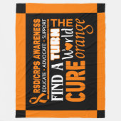 Draai het Sinaasappel van de Wereld...RSD/CRPS Fleece Deken (Voorkant)