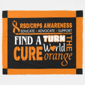 Draai het Sinaasappel van de Wereld...RSD/CRPS Fleece Deken (Voorkant (Horizontaal))